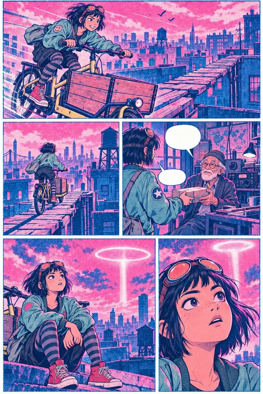 Page one in two-colour riso
